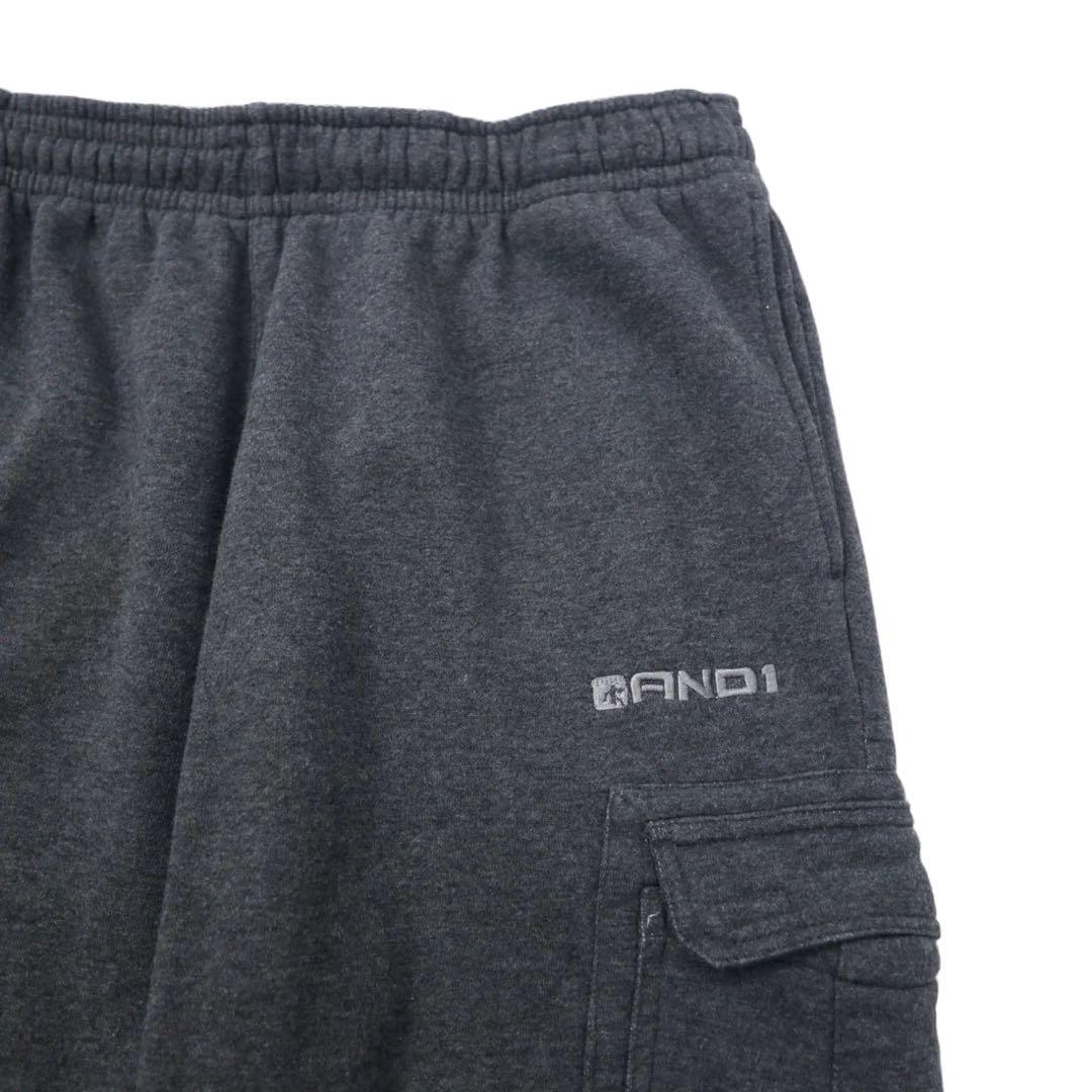 AND1 00年代 スウェット カーゴパンツ L グレー コットン 裏起毛