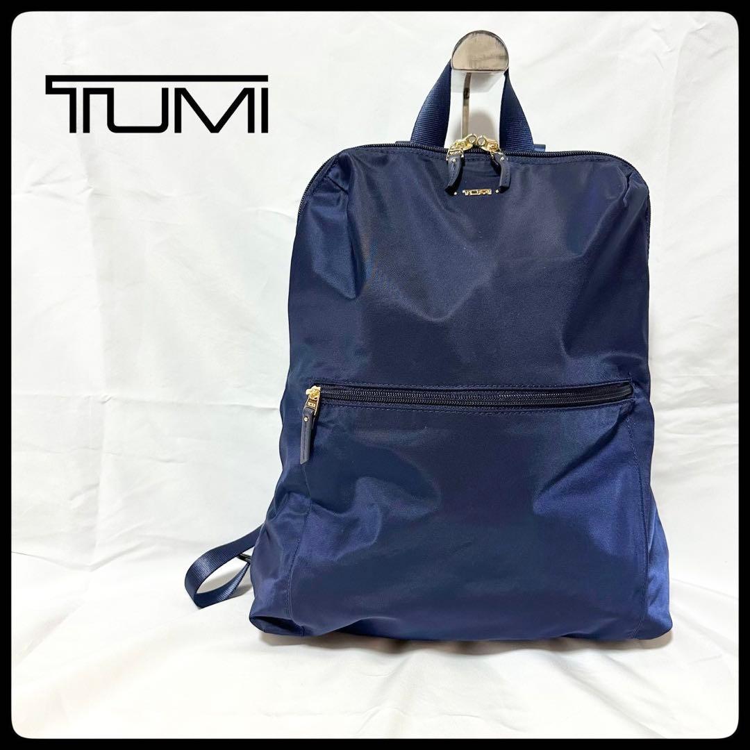 軽量 トゥミ リュックサック バックパック ナイロン ネイビー 濃紺 ロゴ