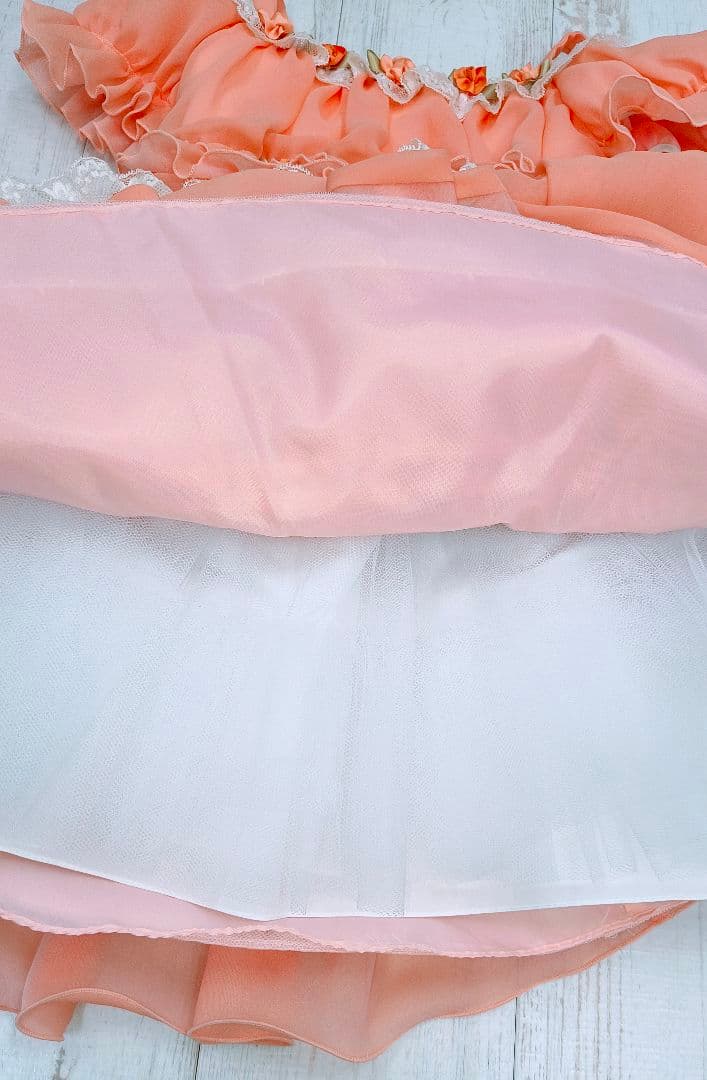 ☆オレンジシフォンフリルドレス 100cm☆