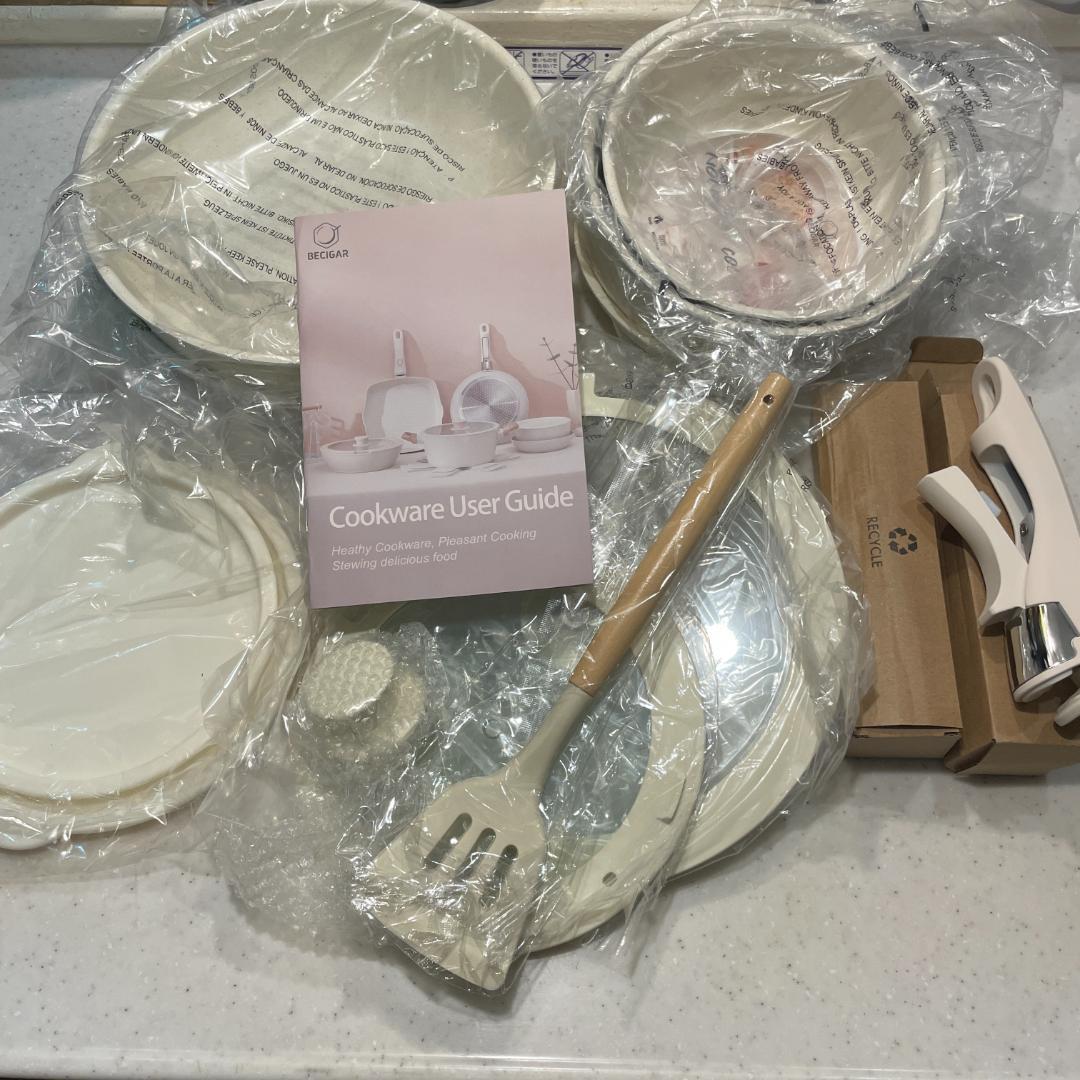 セラミックノンスティックフライパン12点セット 食洗器/オーブン対応