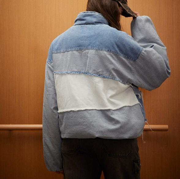 ✎送料無料 インポート レトロ ダメージデニム ブルゾン ジャケット 男女兼用