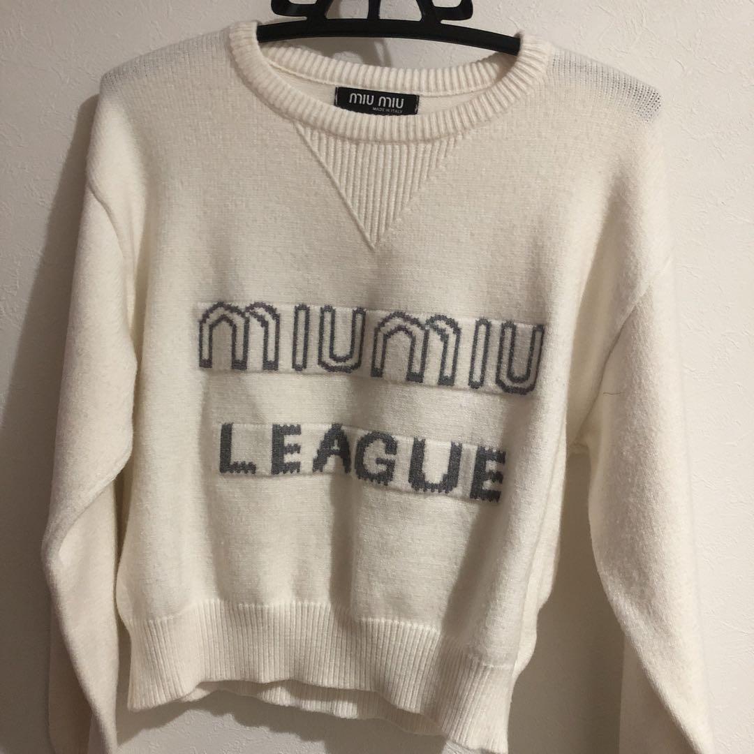 MIU MIU LEAGUE ホワイト ニット セーター