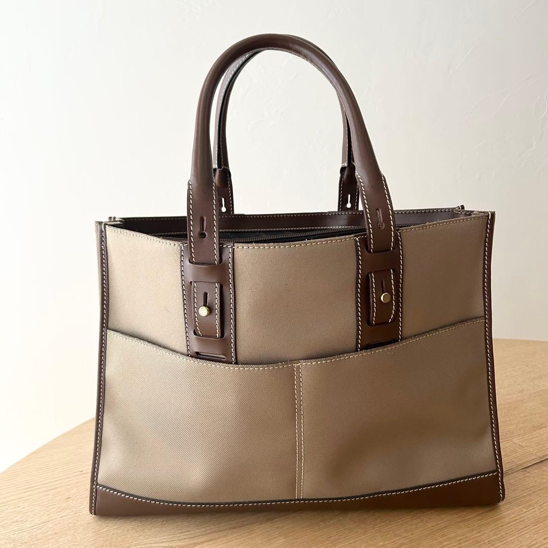 美品 ハンティングワールド トートバッグ キャンバス ビジネス レザー A4 美品 ハンティングワールド トートバッグ キャンバス ビジネス レザー A4