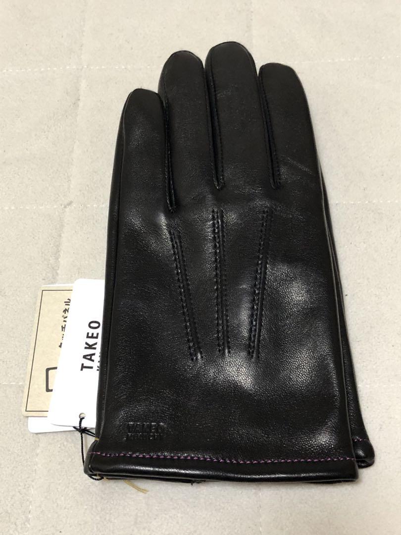 492新品タケオキクチTAKEOKI KIKUCHI羊革レザーメンズステッチ手袋