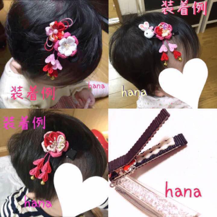 81%OFF!】 つまみ細工 髪飾り ヘアクリップ 滑り止め ひな祭り ienomat ...