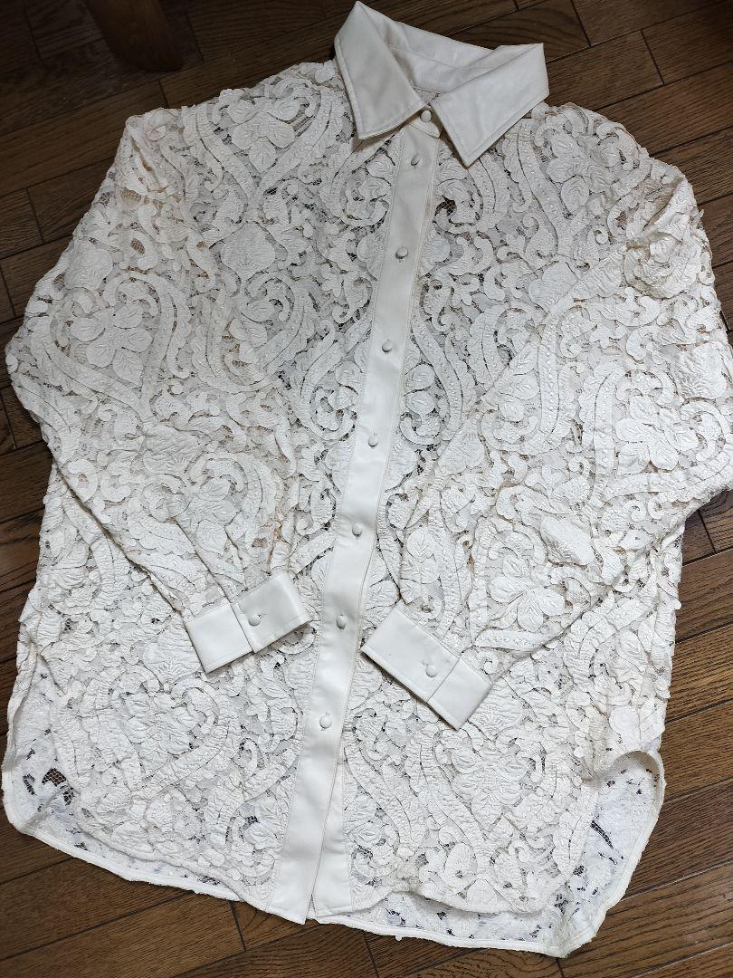 FAKE LEATHER EMBROIDERY SHIRT　アメリヴィンテージ