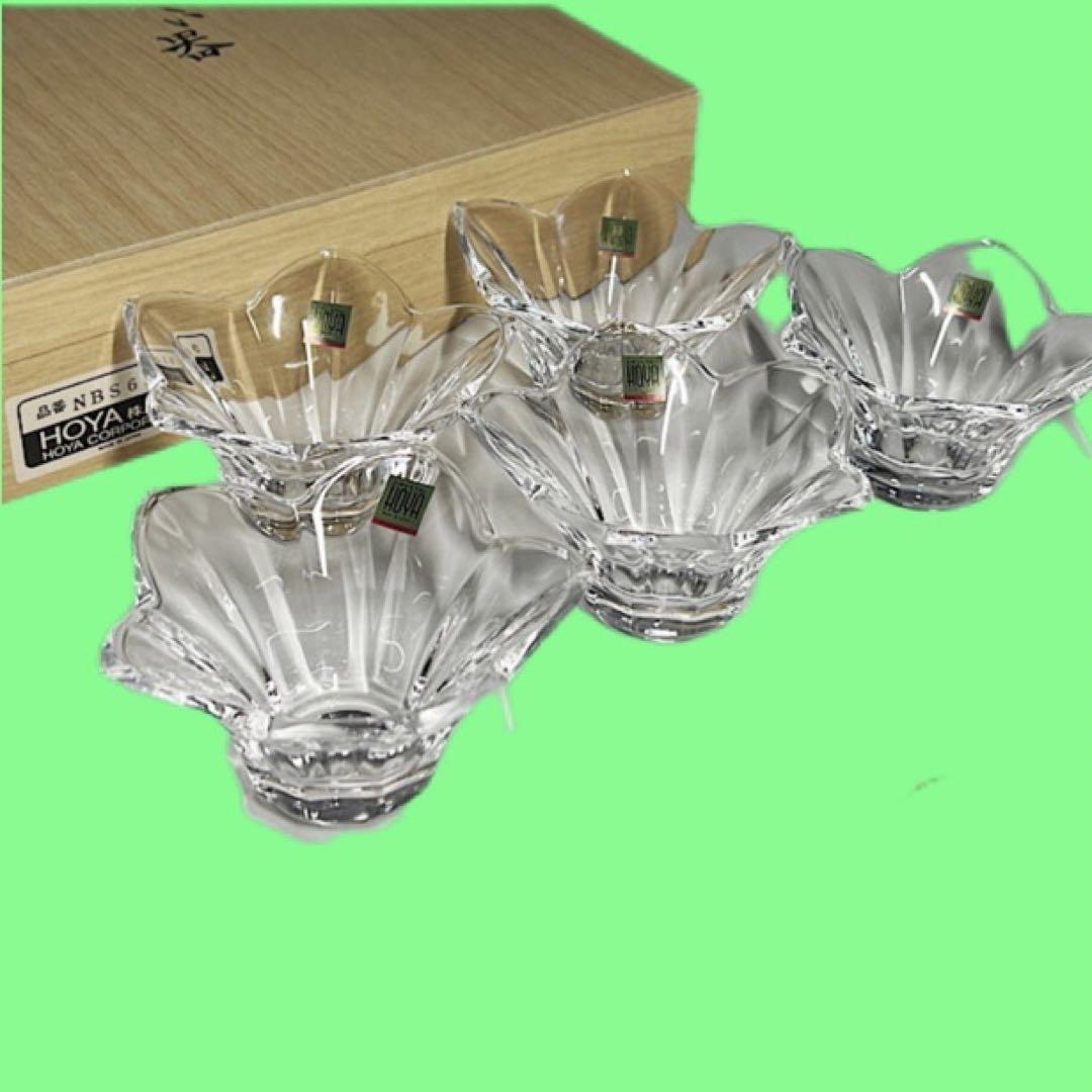 HOYA クリスタル 小鉢 5客セット 新品保管品 箱付き - メルカリ