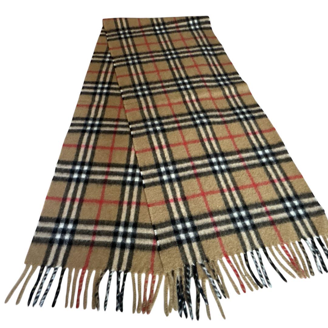 美品 Burberry カシミヤ100％ マフラー ストール ノバチェック