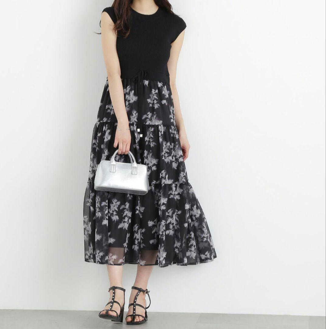 プロポーションボディドレッシング ニットドッキングティアードワンピース