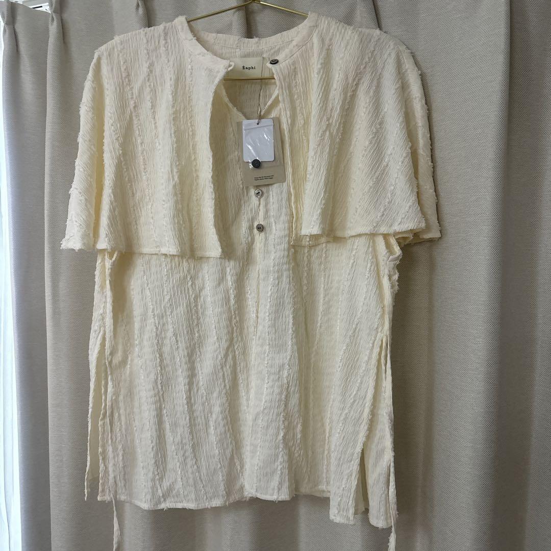 数量は多い  eaphi cape design jacquard blouse - メルカリ トップス