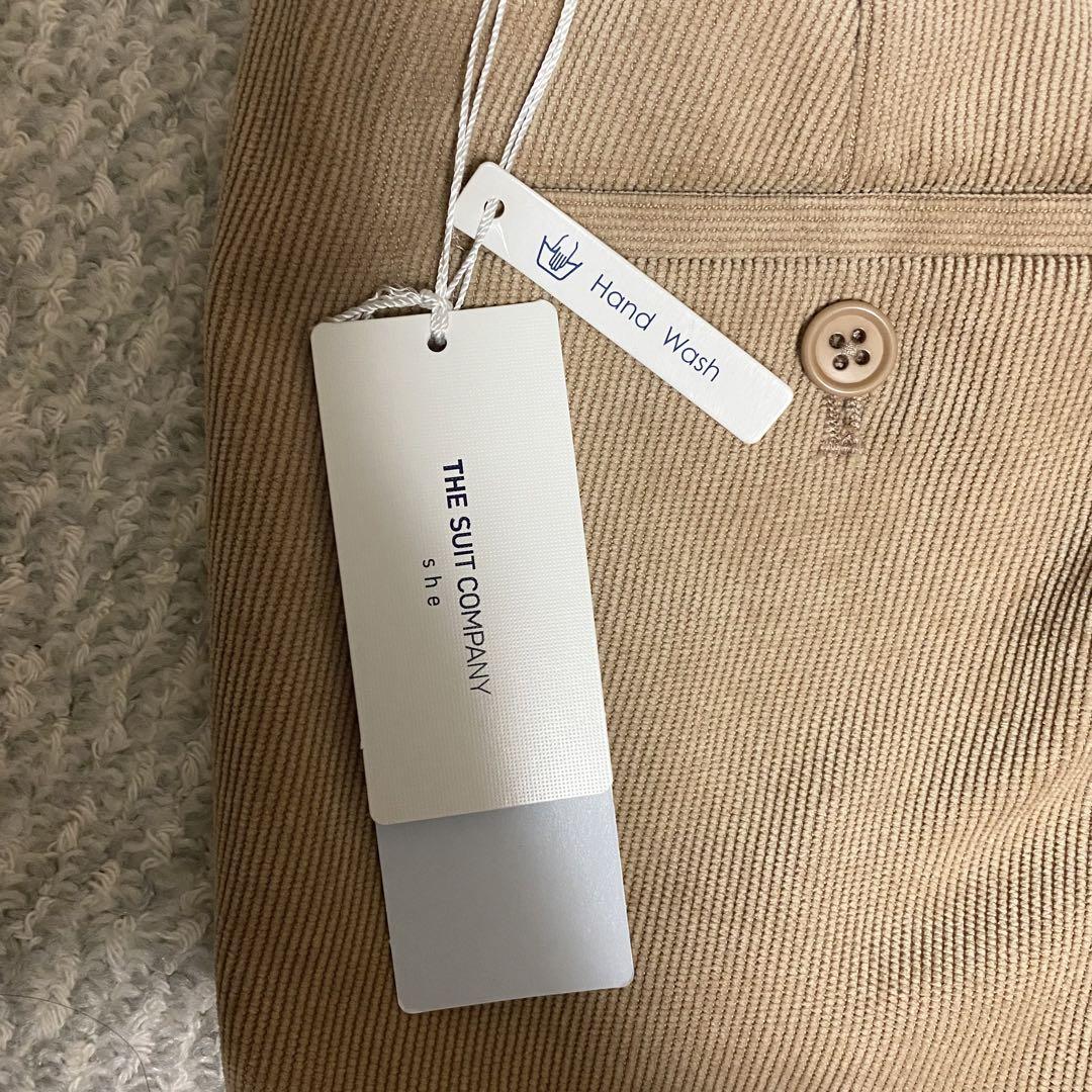 新品 スーツカンパニー セットアップ ベージュコーデュロイ ノー