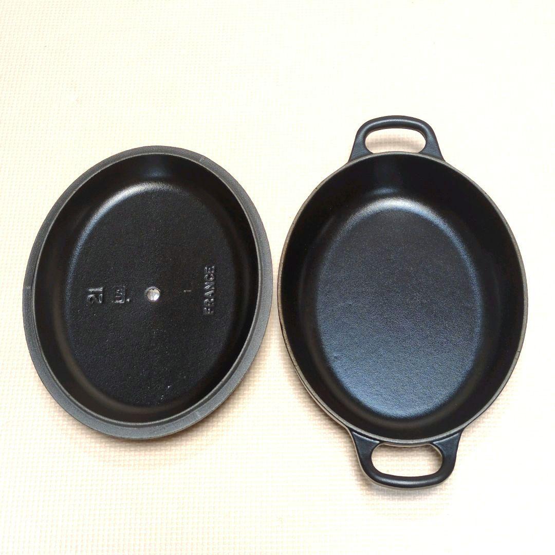 【美品】ル•クルーゼ ビュッフェ オーバル キャセロール21cm ブラック 美品】ル•クルーゼ ビュッフェ オーバル キャセロール21cm