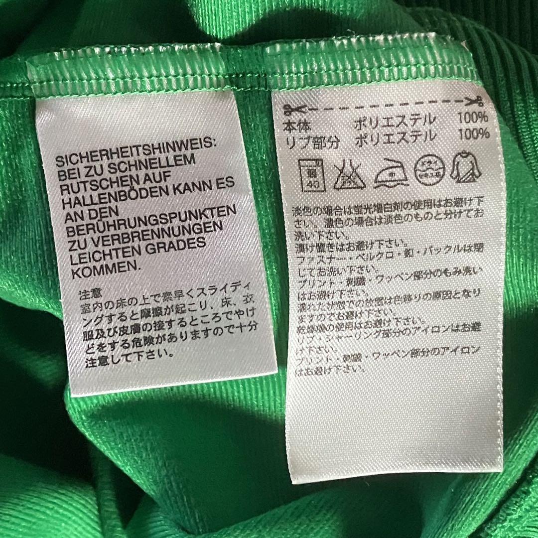 【美品】adidas トラックジャケット　ジャージ　刺繍　ハイネック　緑　XL