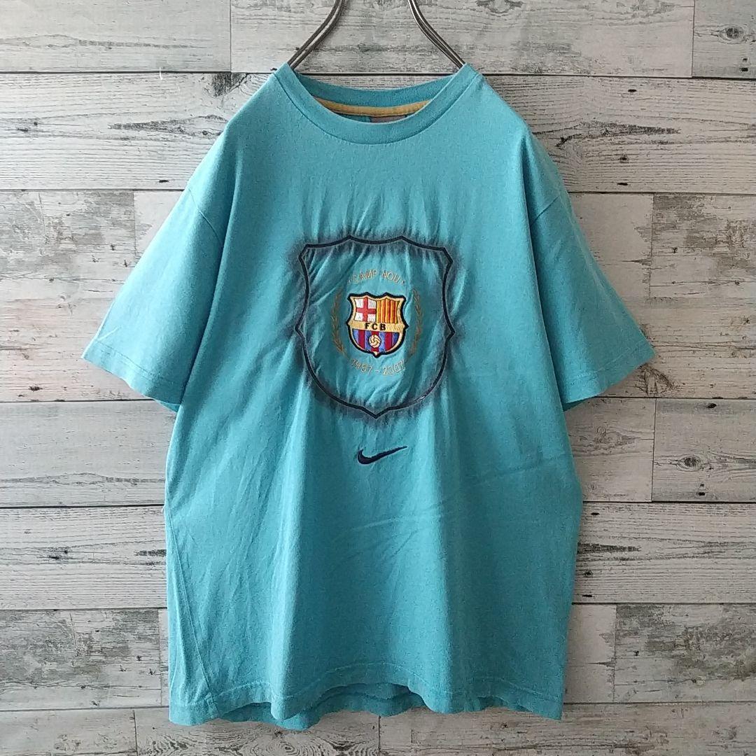 希少☆ナイキ バルセロナ 刺繍センターロゴ カンプノウ50周年記念 Tシャツ