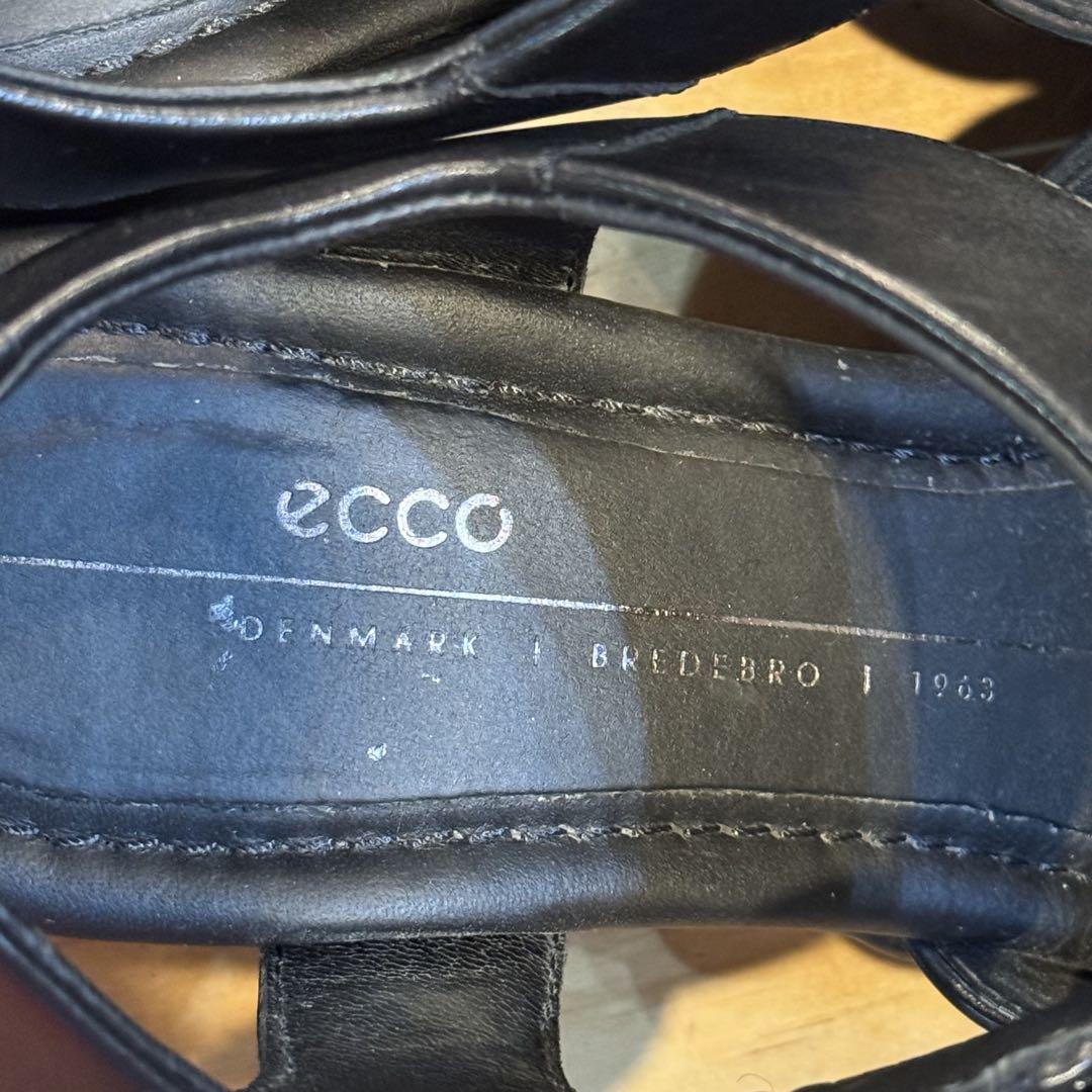 E132◆ECCO　レザーヒールサンダル　Sculpted　Lx55　24cm