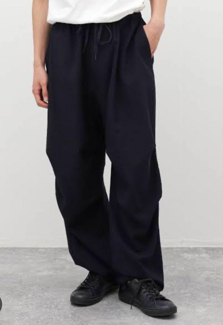 COMOLI ウールニータックパンツ Size 1 ネイビー