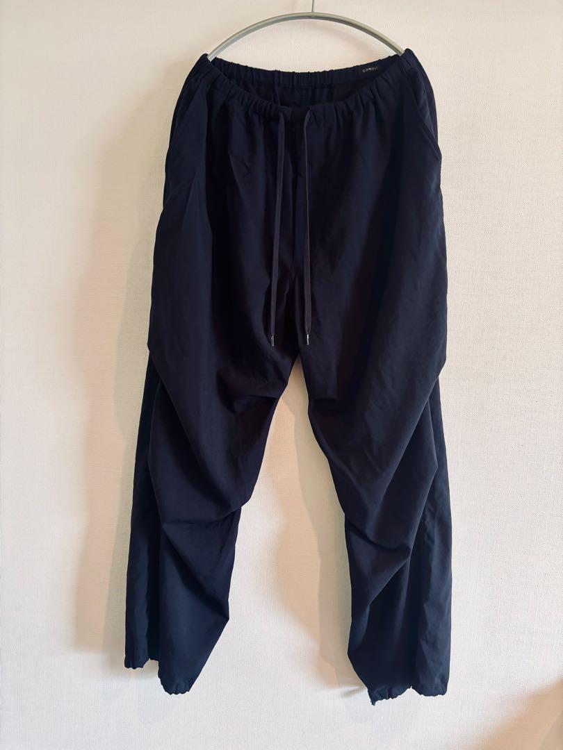 COMOLI ウールニータックパンツ Size 1 ネイビー