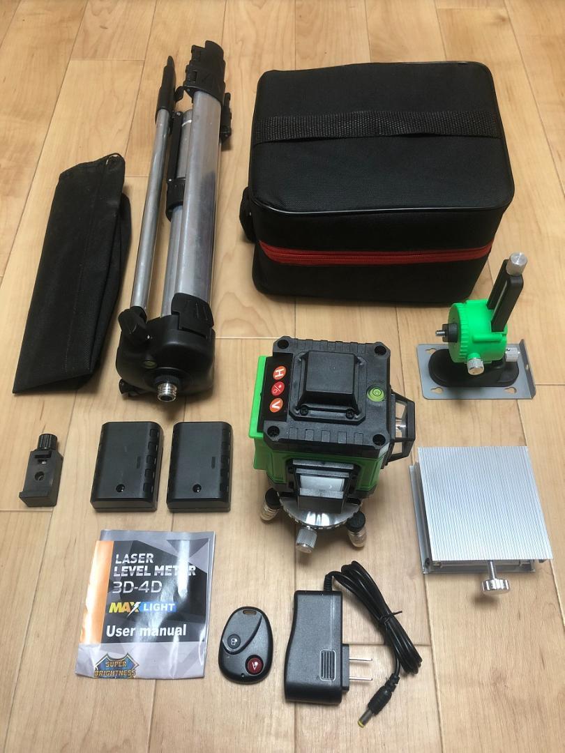 16ライングリーンレーザー墨出し器墨出し機 /水平器墨出器4D/1.2M三脚付き