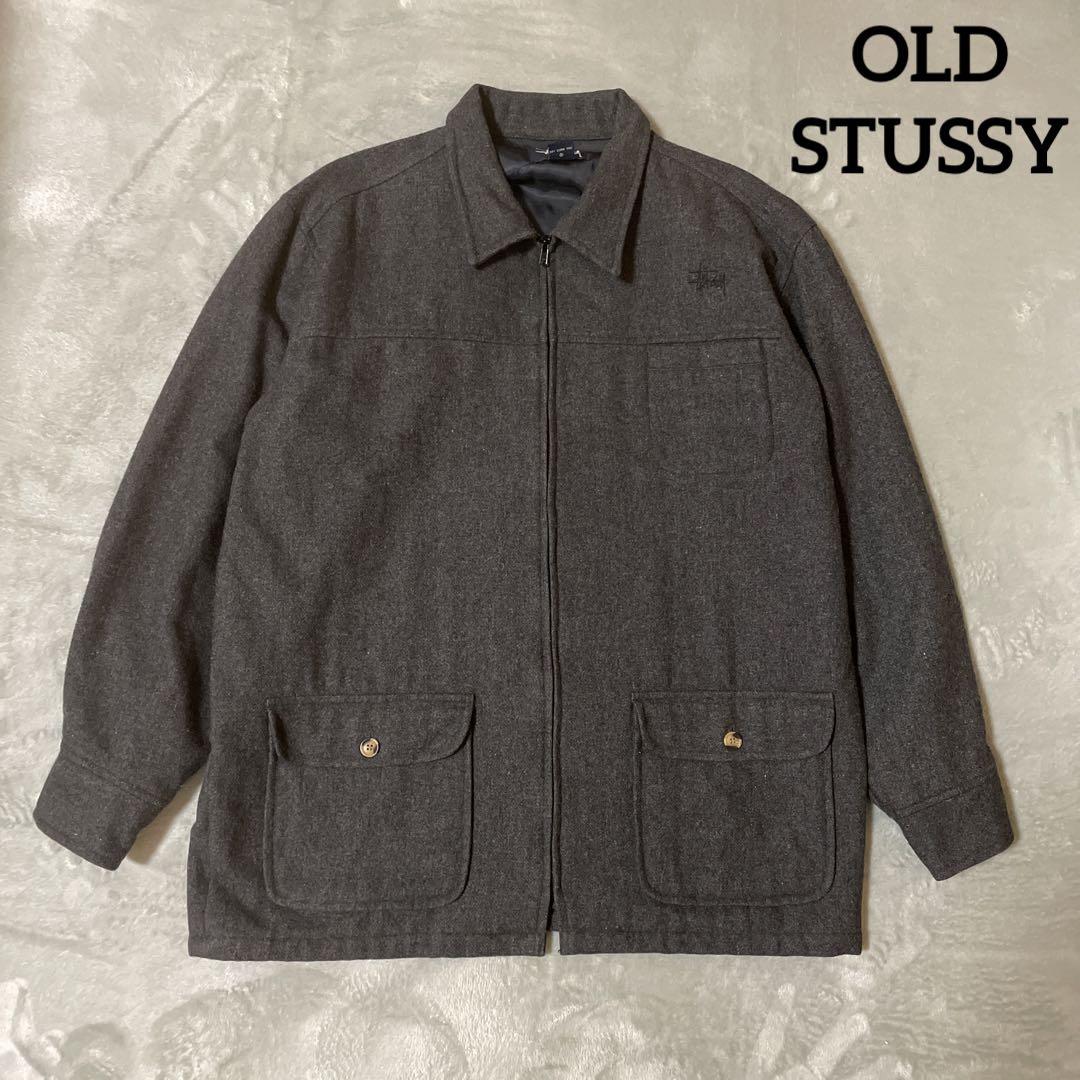 OGAのOLDSTUSSYOLD STUSSY ウールジャケット 3つポケ 紺タグ ストックロゴ 90s