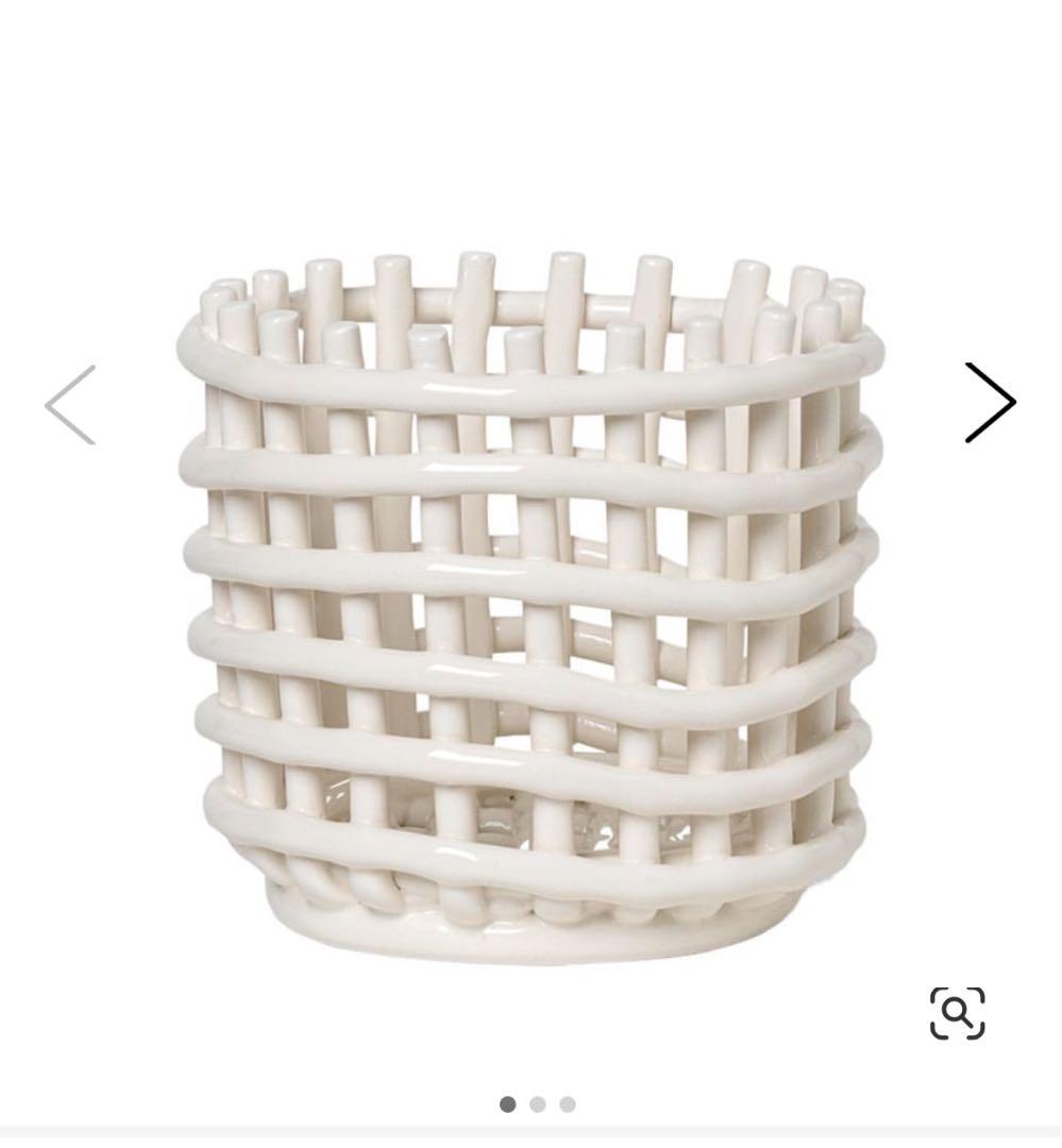 ferm living セラミックバスケット オフホワイト S