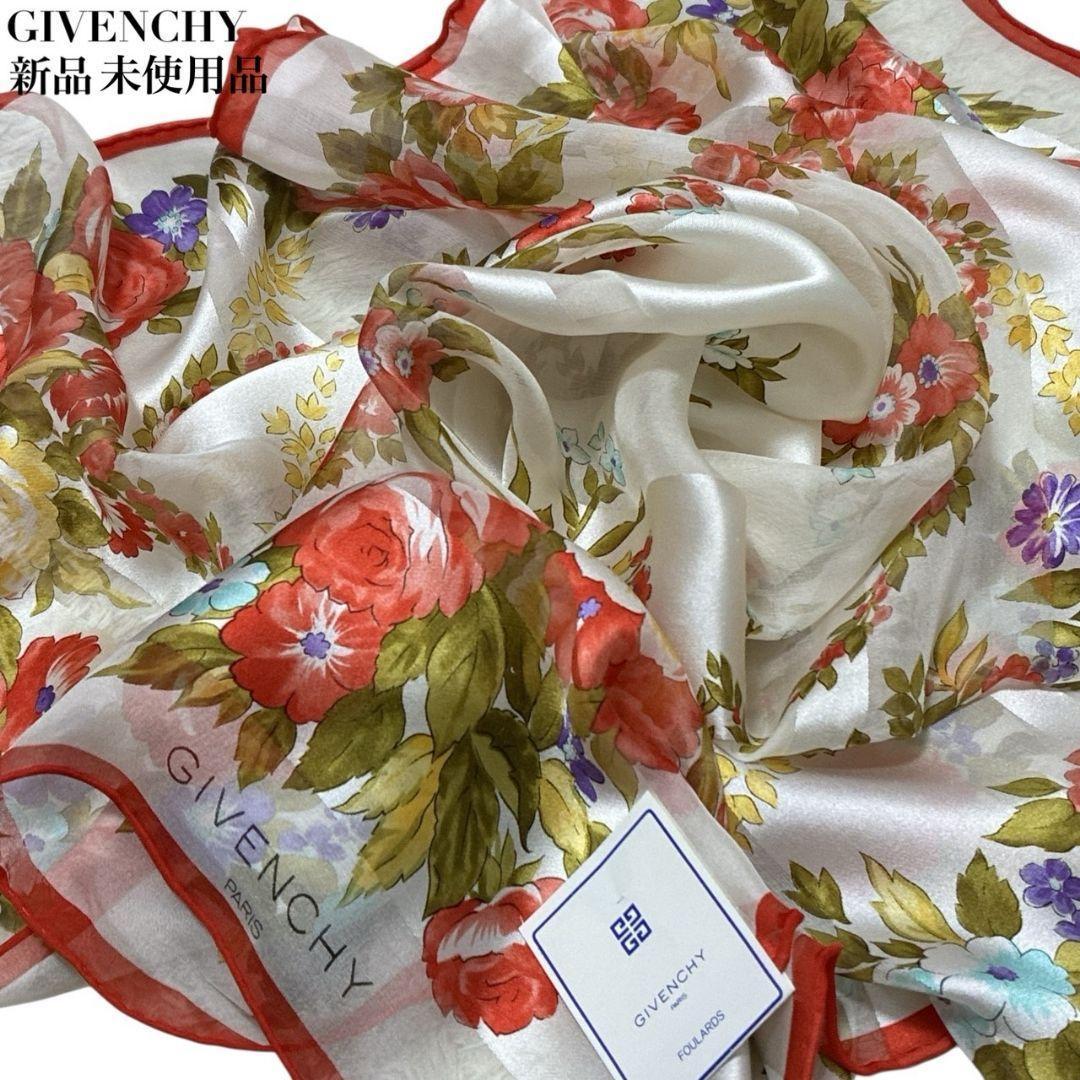 新品・未使用品✨ GIVENCHY 花柄 シルク100% 大判スカーフ ストール