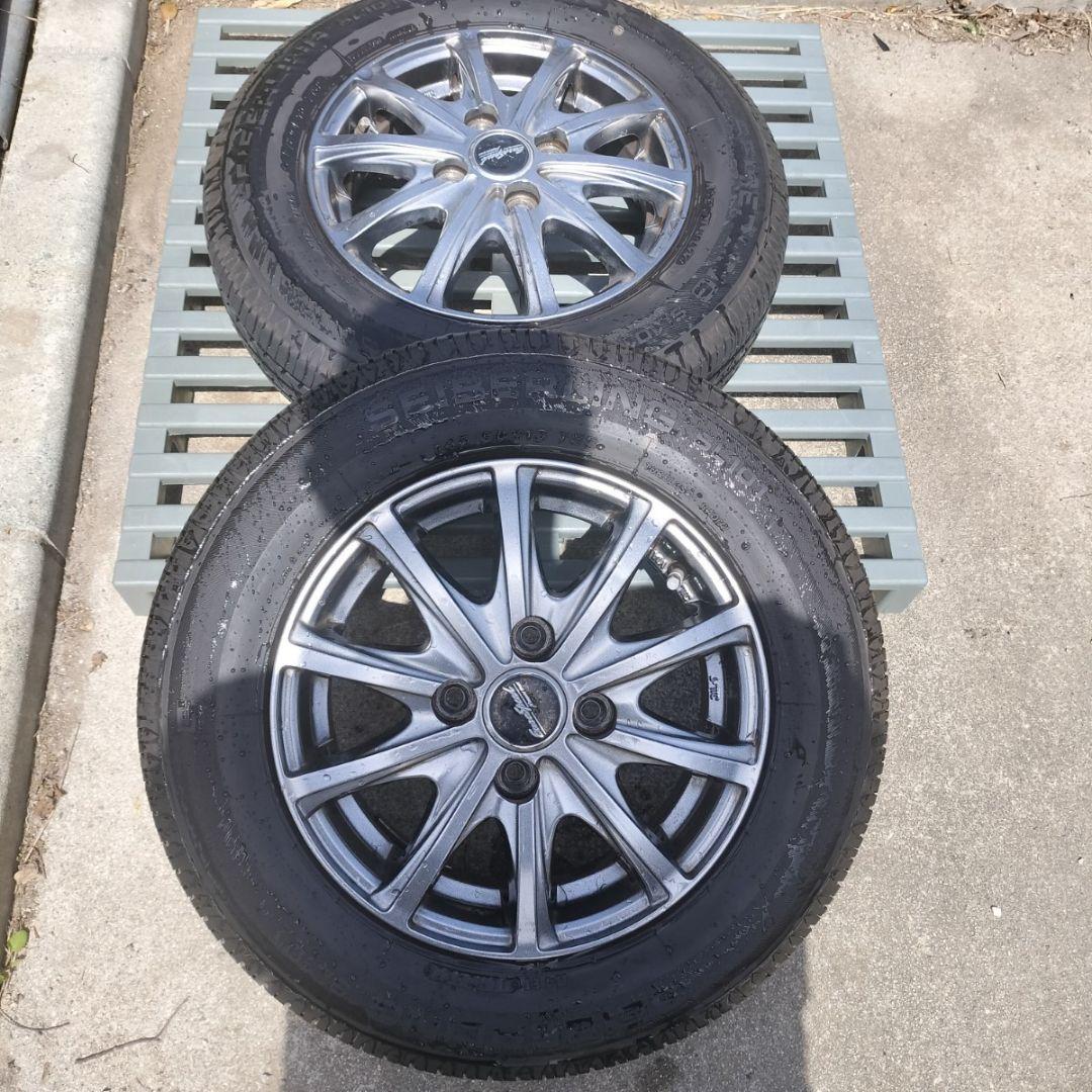 ① 145/80R13 タイヤホイールセット2本 送料込み