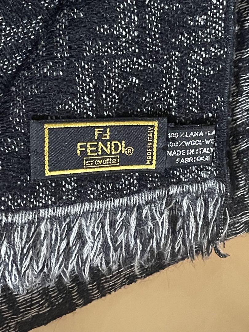 なお★美品★ FENDI フェンディ ズッカ柄 ウール マフラー ストール