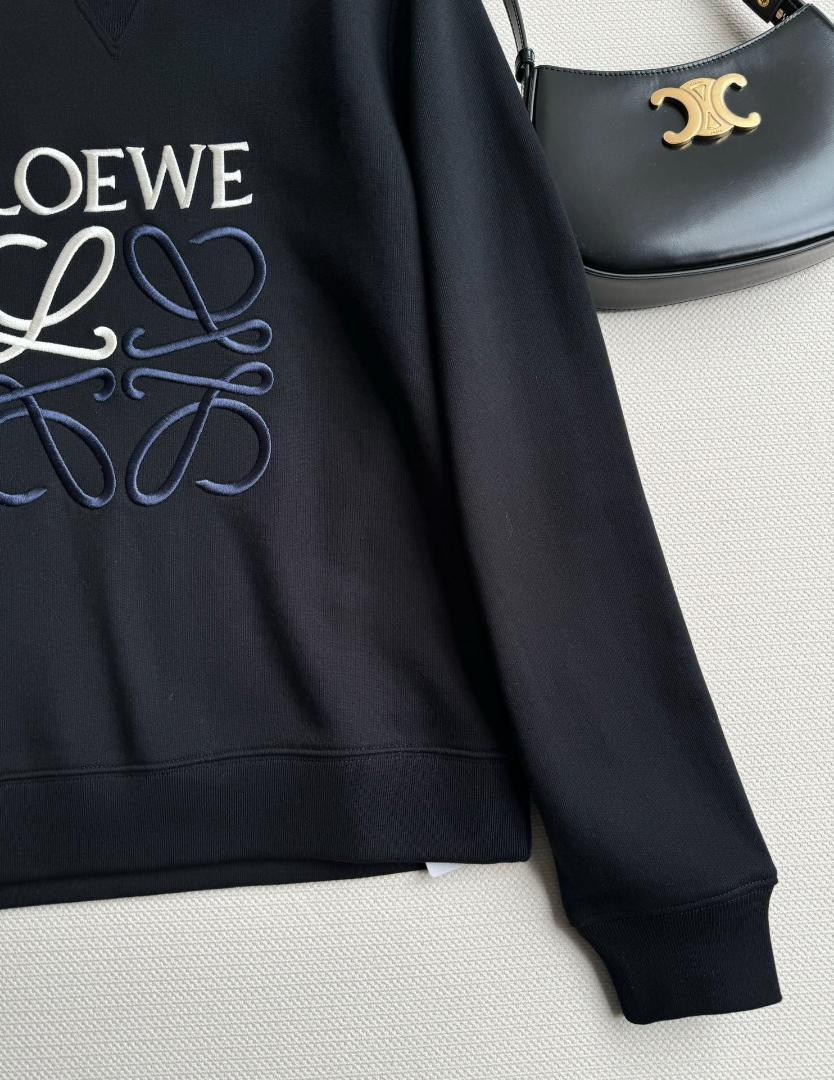 LOEWE ブラック トレーナー ロゴ刺繍 LOEWE ブラック トレーナー ロゴ刺繍 M