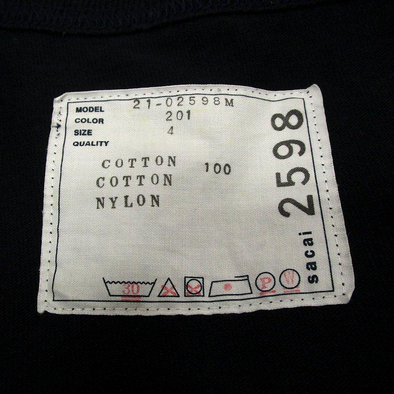 21aw sacai サカイ ポケット付き ロングスリーブ Tシャツ 4