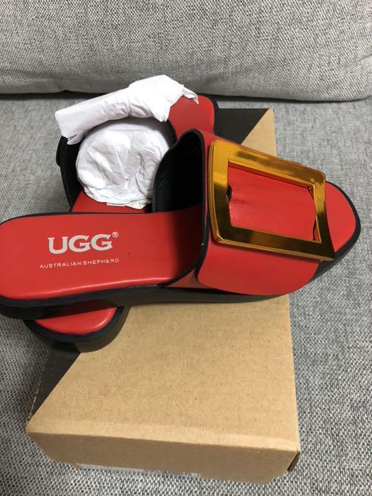 新品オーストラリア UGGサンダル本革赤色22.5cm RQFN1-m21285886028 EVER 正規品得価