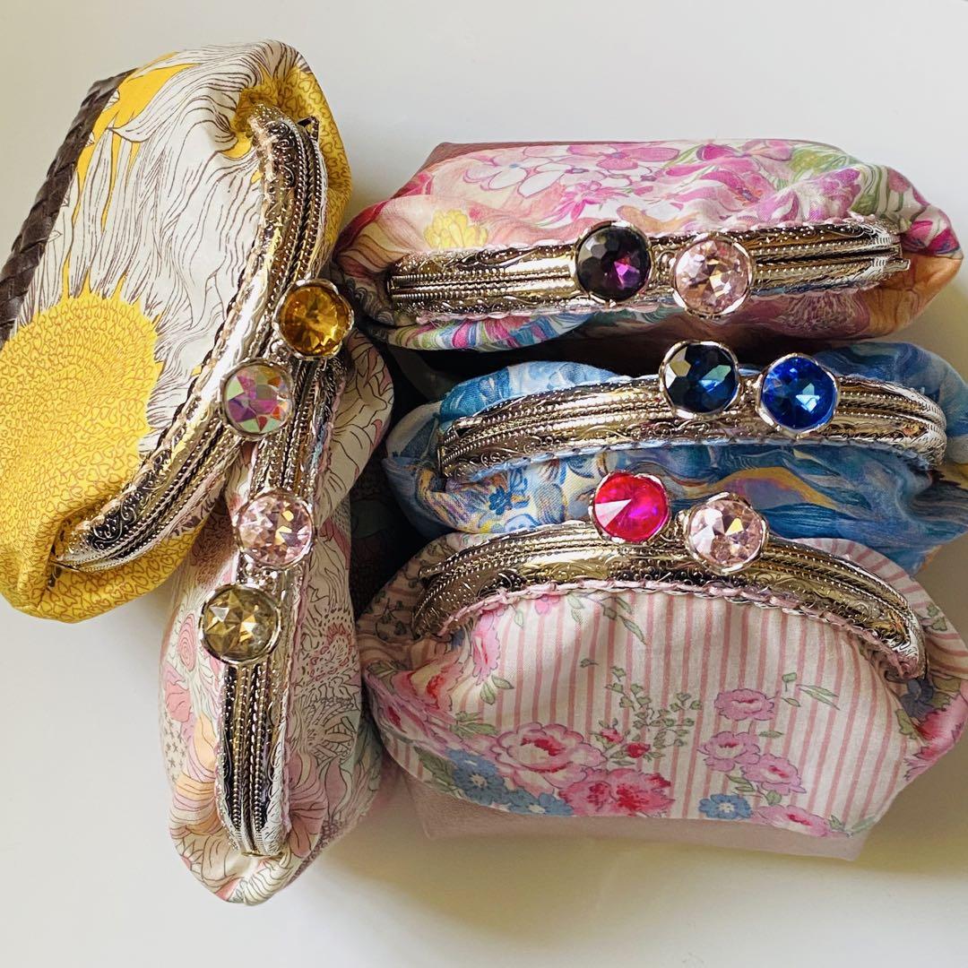 リバティ ハンドメイド がま口ポーチ