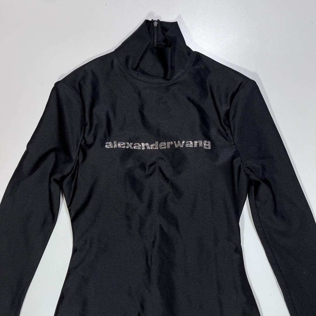 【可愛い!関税込】Alexander Wang ラインストーン ワンピース 新品 ALEXANDER WANG ラインストーン ロゴ ワンピース