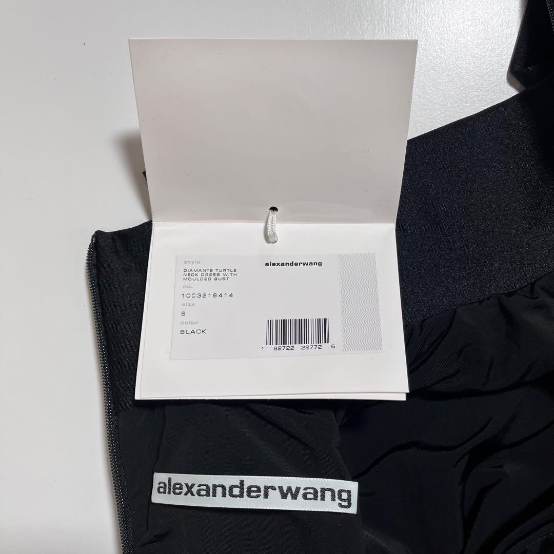 【可愛い！関税込】Alexander Wang ラインストーン ワンピース 新品 ALEXANDER WANG ラインストーン ロゴ ワンピース