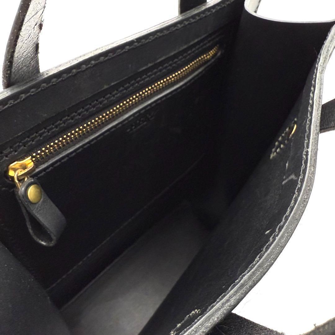 【美品】HERZ ヘルツ ハンドバッグ トートバッグ 本革 ブラック レザー