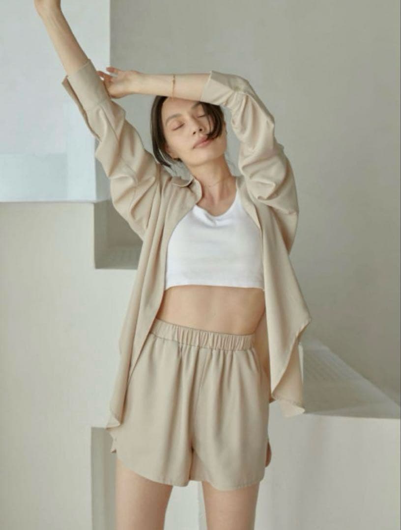 【美品】ACYM Relaxy satin shirt SETUP