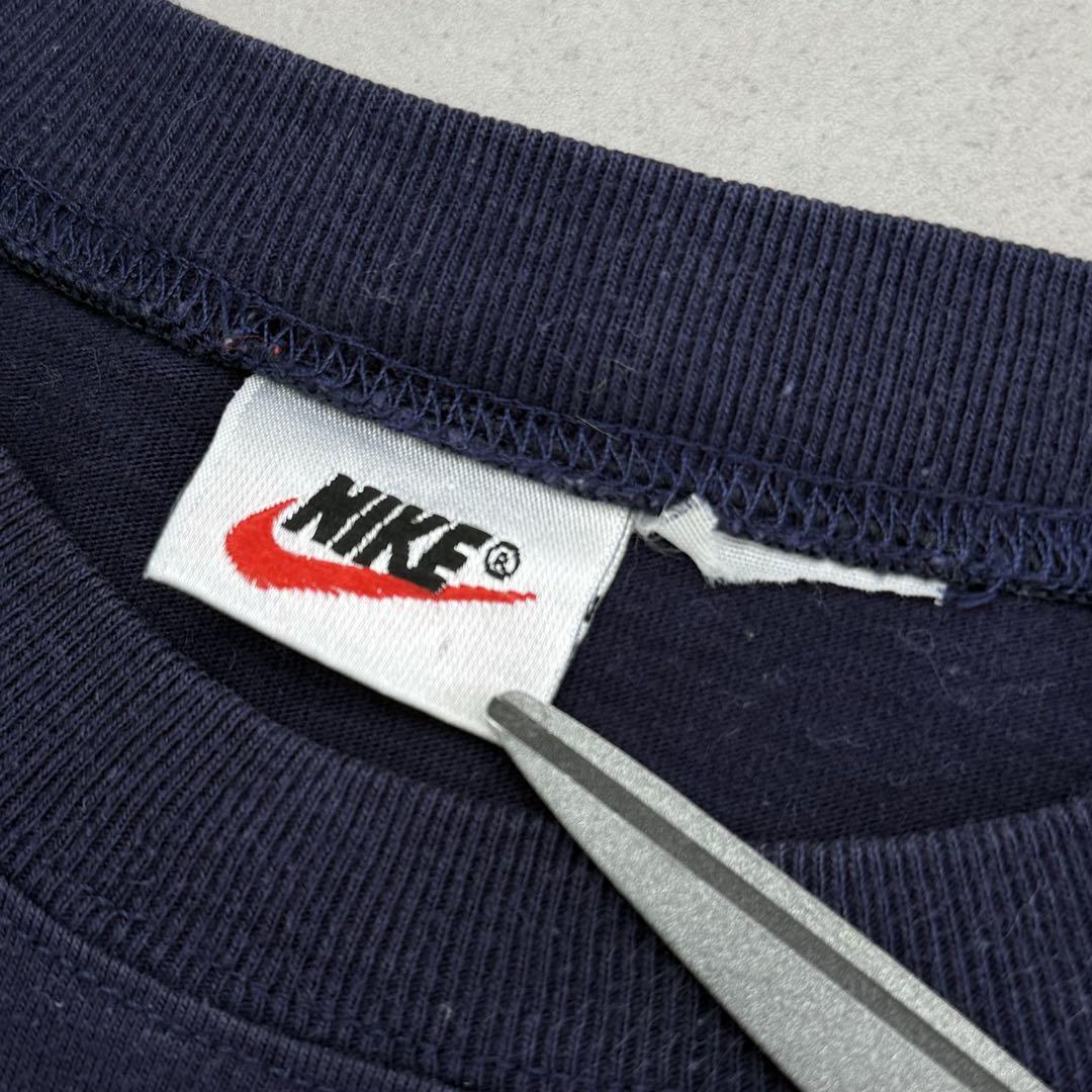 90s OLD NIKE ロングスリーブTシャツ ロンT ネイビー M相当