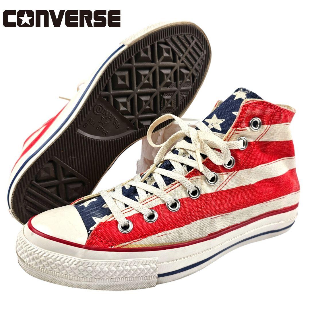 美品 CONVERSE コンバース ハイカット スニーカー USA 星条旗