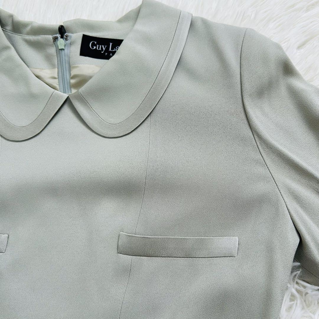 Guy Laroche PARIS レトロ　上品　Aラインワンピース　くすみ