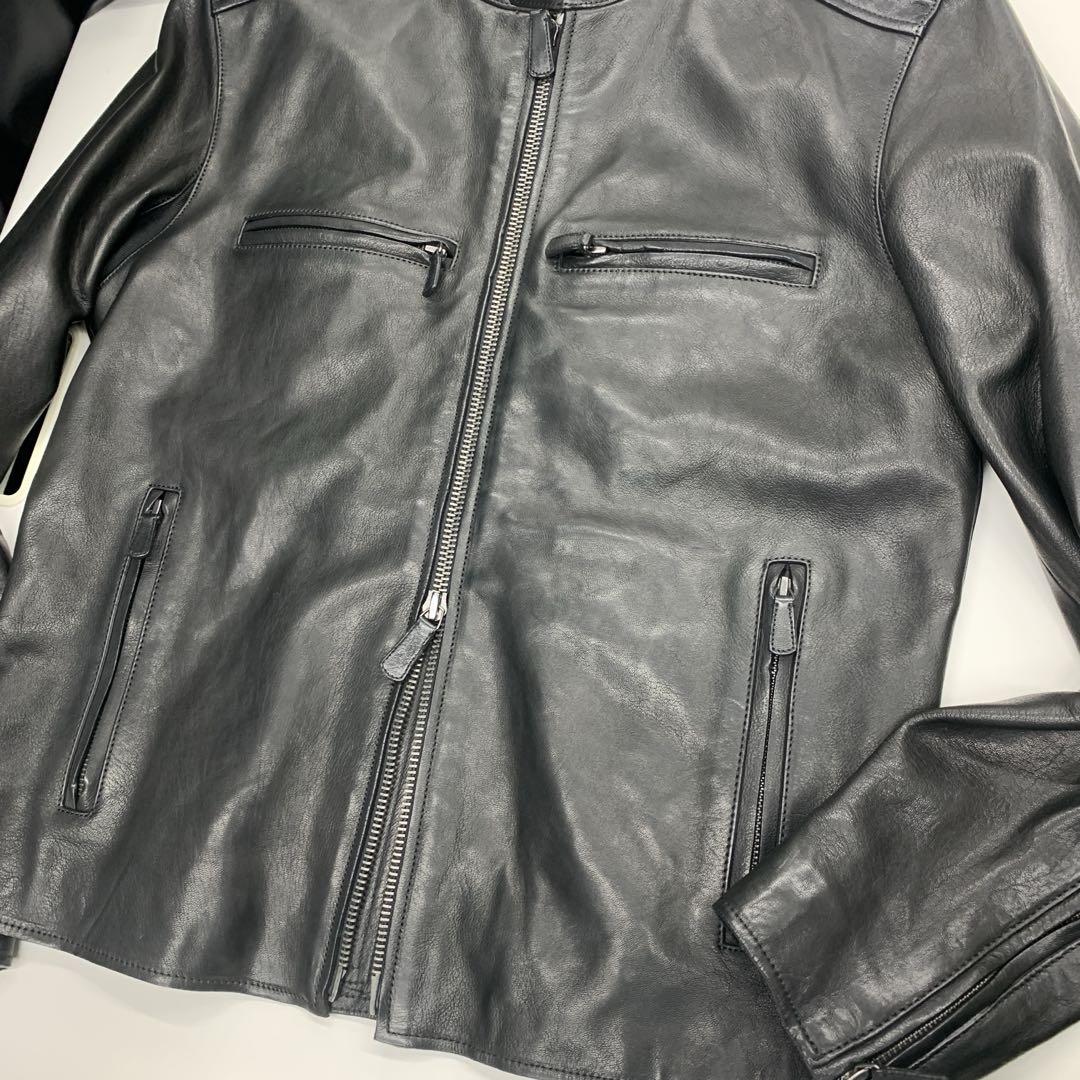 COACH ラムレザー シングルライダース ブラック M相当
