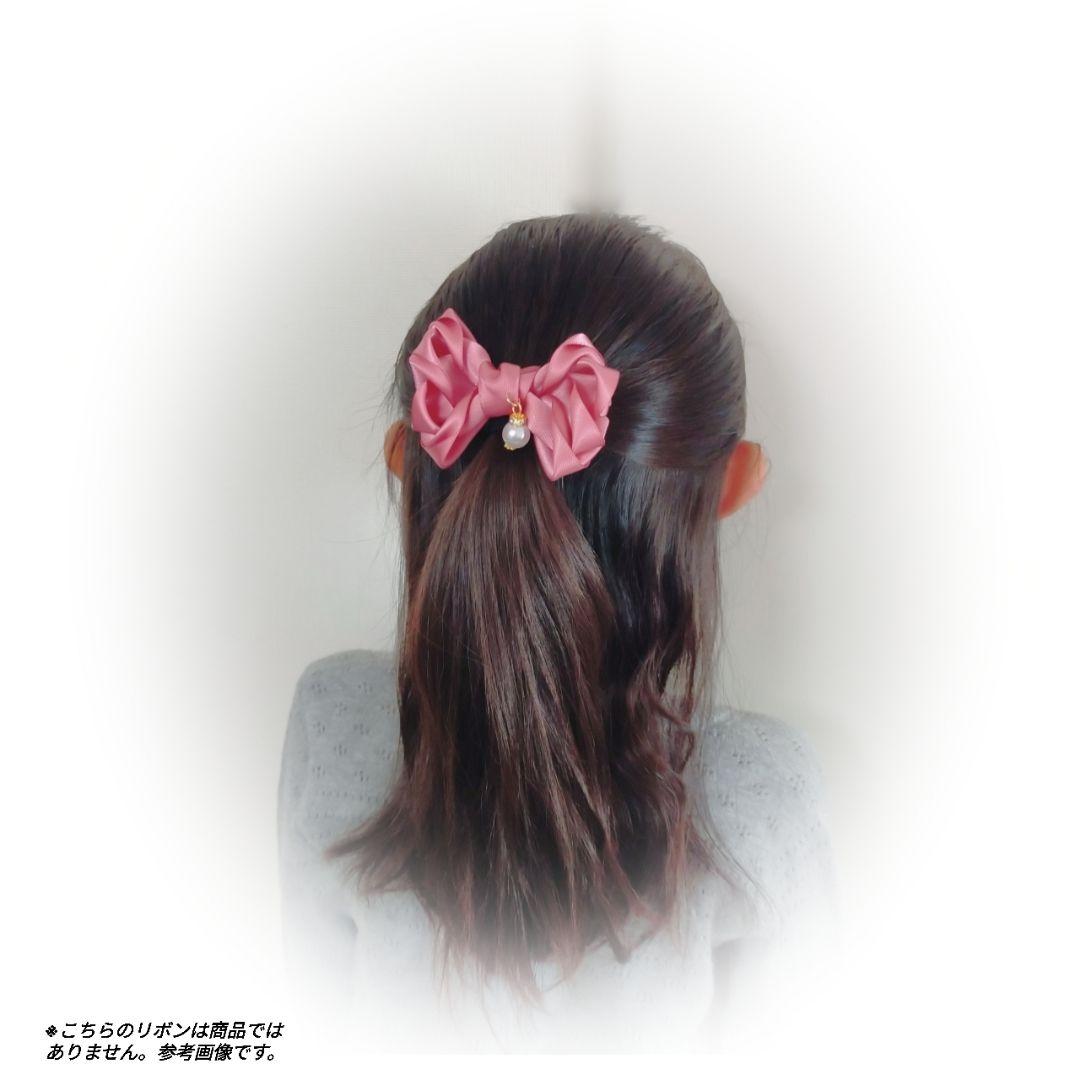 ヘアゴム　ヘアリボン　1509　バラ　紫　薄紫　パープル　セレモニー