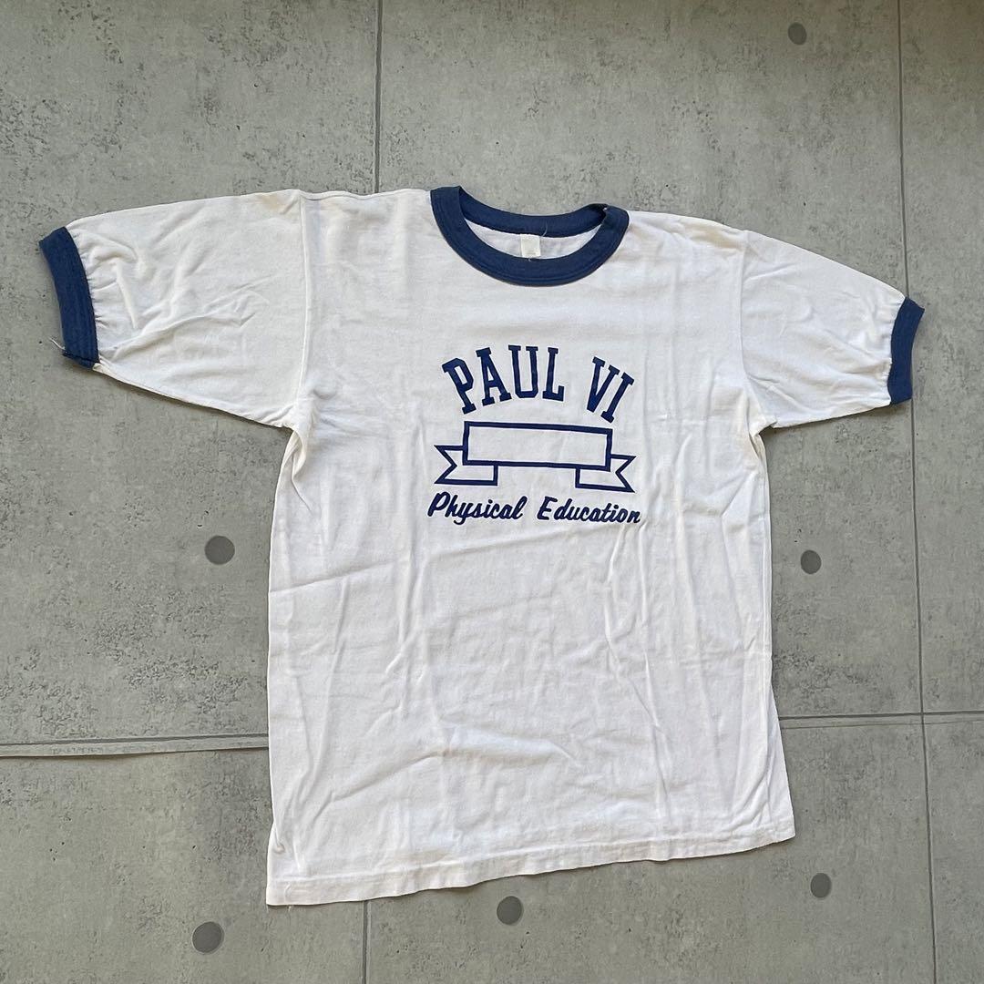 80s90s soffe リンガーtシャツ USA製 ホワイト×ブルー M - メルカリ