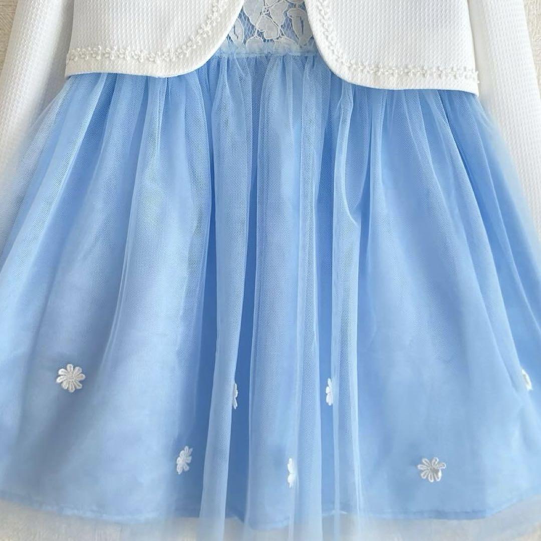 格安人気 大人気♡白×水色＊120サイズ 入学 卒園 女の子 フォーマル フォーマル・ドレス・スーツ