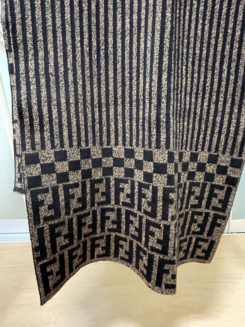 FENDI FFロゴ入りストライプマフラー