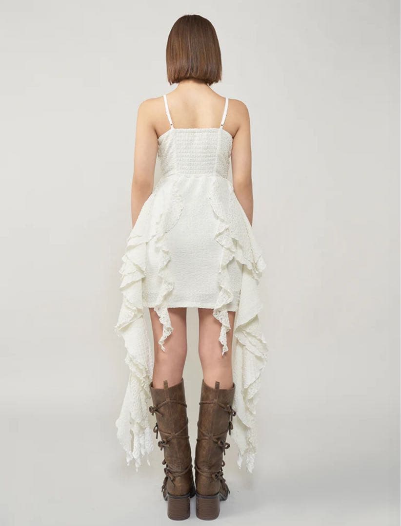 カスケードレースキャミワンピース WHT ホワイト 白 WHITE フリー