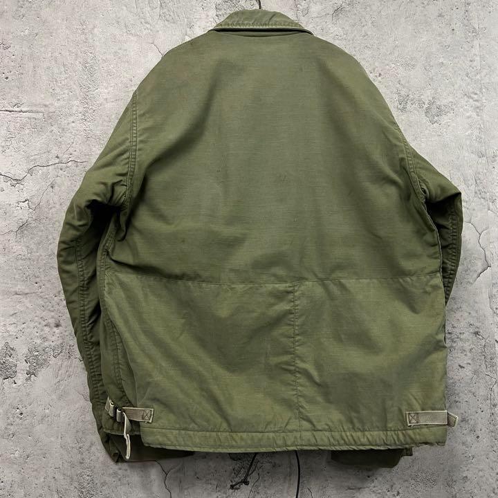 80s 米軍 海軍 実物【ミリタリー ネイビー A-2 デッキジャケット】
