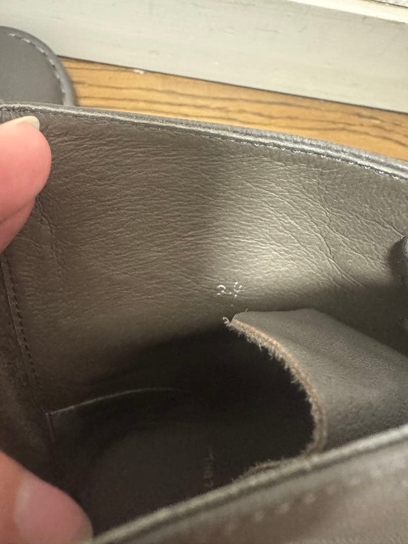 【新品未使用】グレー レザー ブーツ 24cm ジッパー付き 【新品未使用】グレー レザー ブーツ 24cm ジッパー付き