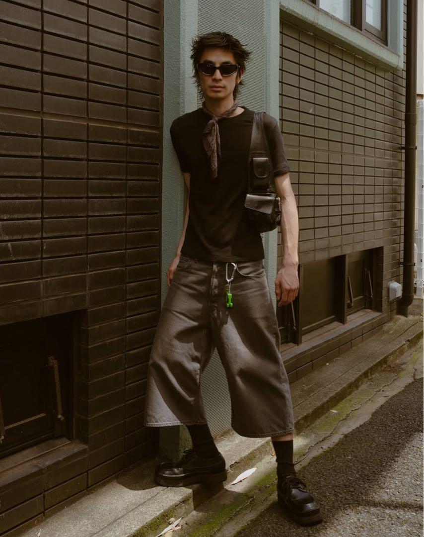 acne studios デニムショーツ　faded black