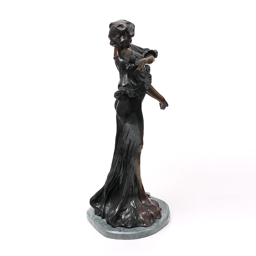 ブロンズ彫刻 - フランチェスコ・フローラのヴィクトリアンレディー 中古美品