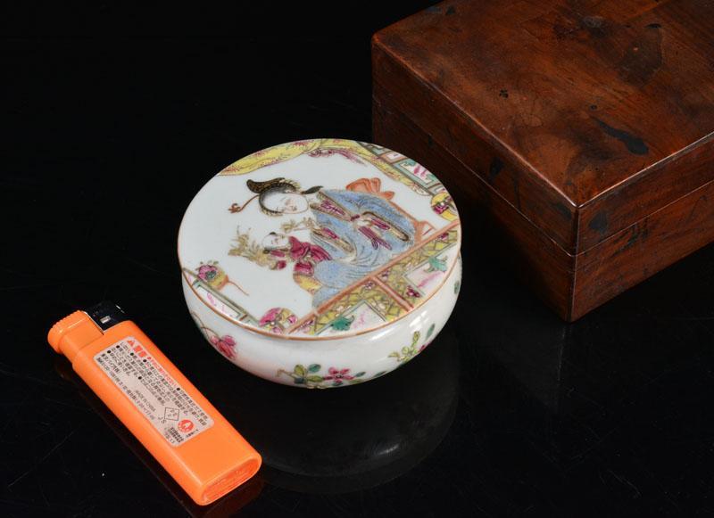 中国 唐木花梨箱付 D 3997 E CkHrF-m21339104107 威豊年製 粉彩仕女文 盒子 日本製お得