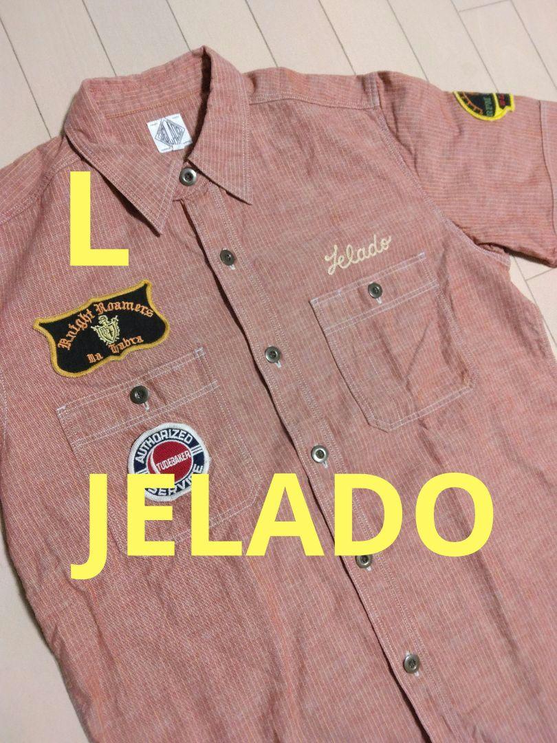 JELADO ジェラード　ストライプワークシャツ　シャンブレー　L